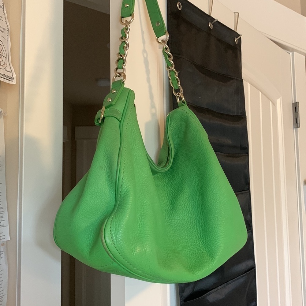 Kate Spade Cobble Hill Finley Hobo Pebbled Leather Shoulder Bag Shamrock Green - Picture 16 of 16